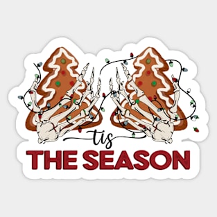 Tis the season christmas skeleton Sticker